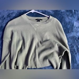 Forever 21 Long Sleeve Cropped Waffle Shirt Size S